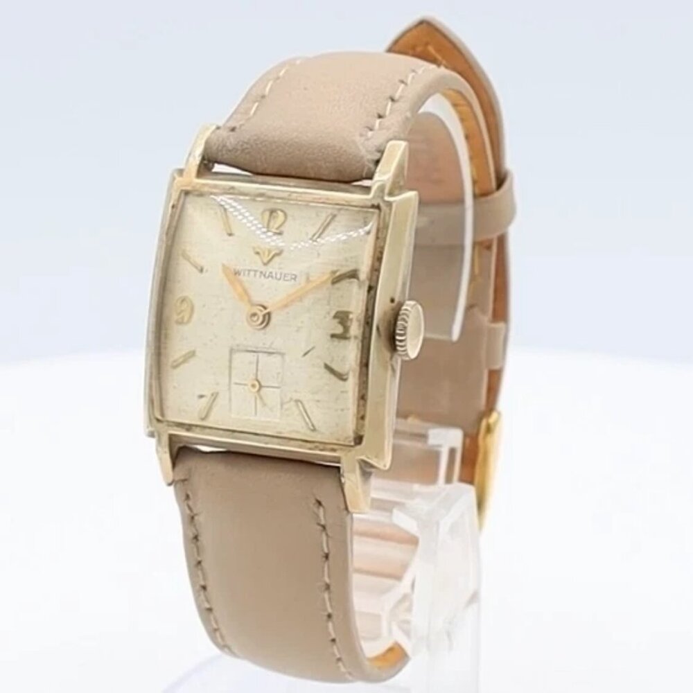 Vintage Wittnauer 2282 10TN Linen Men's Mechanical Wristwatch 76/3G Swiss